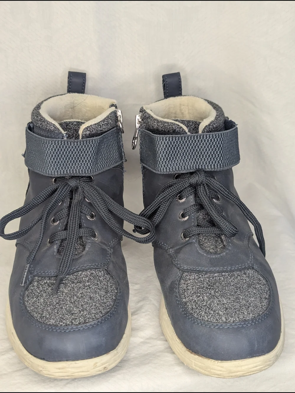 🌈Sporto Navy Gray High-Top Sneakers - Picture 1 of 10